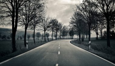 A driver in the midst of a road trip