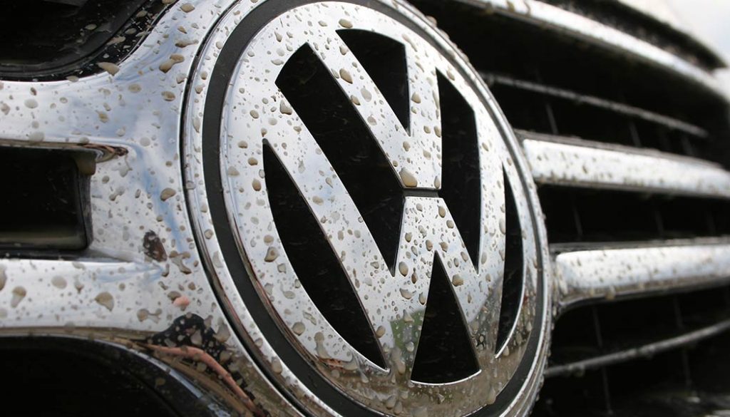 VW logo amid the emissions cheating scandal