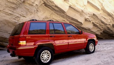 A Jeep Cherokee on an off road adventure