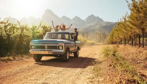 People having fun shows one of the benefits of having a pickup truck