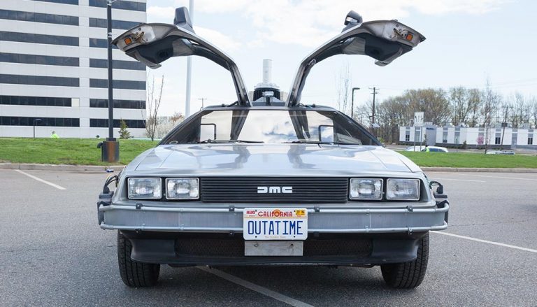 Futuristic cars like the Delorean