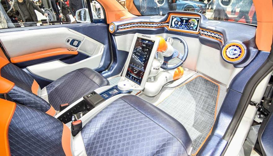 The interior of a driverless car