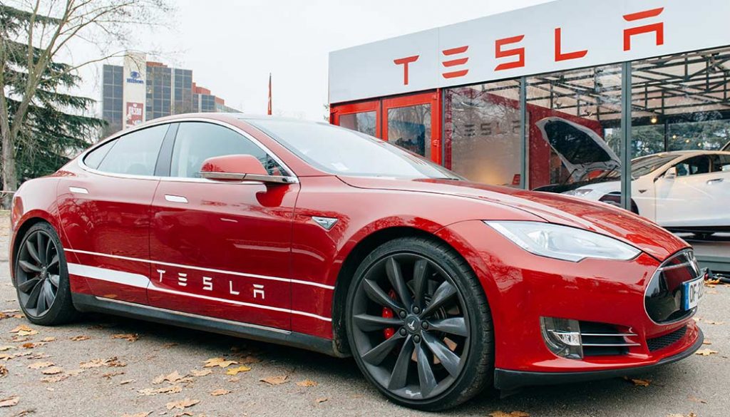 A Tesla shows the how much attention the vehicle commands