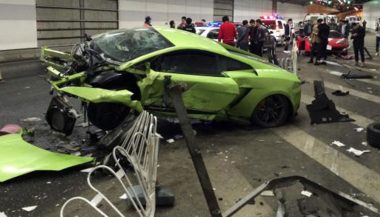 An epic accident shows the carnage involved with supercar crashes