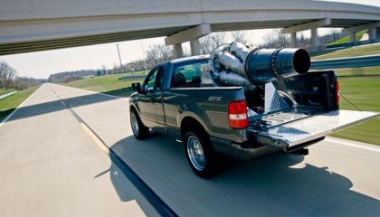 A custom jet-engine propelled Ford F-150