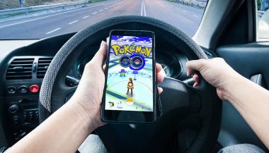 A driver playing Pokemon Go shows the dangers of distracted driving