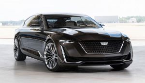 A black Cadillac Escala shows bold, forward-thinking design