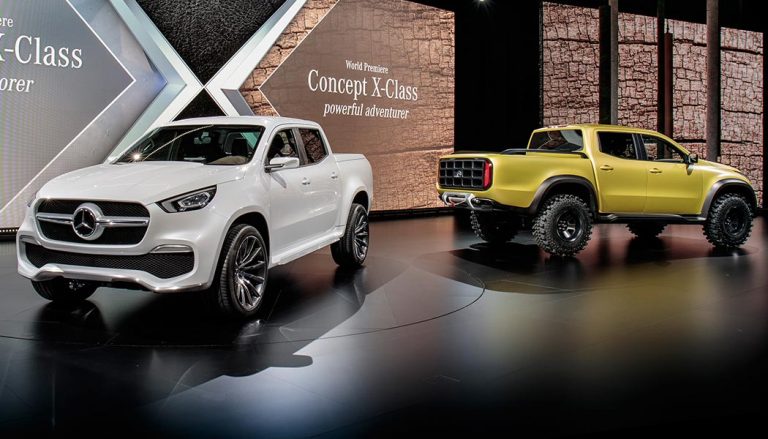 Two models of the new Merceds X-Class