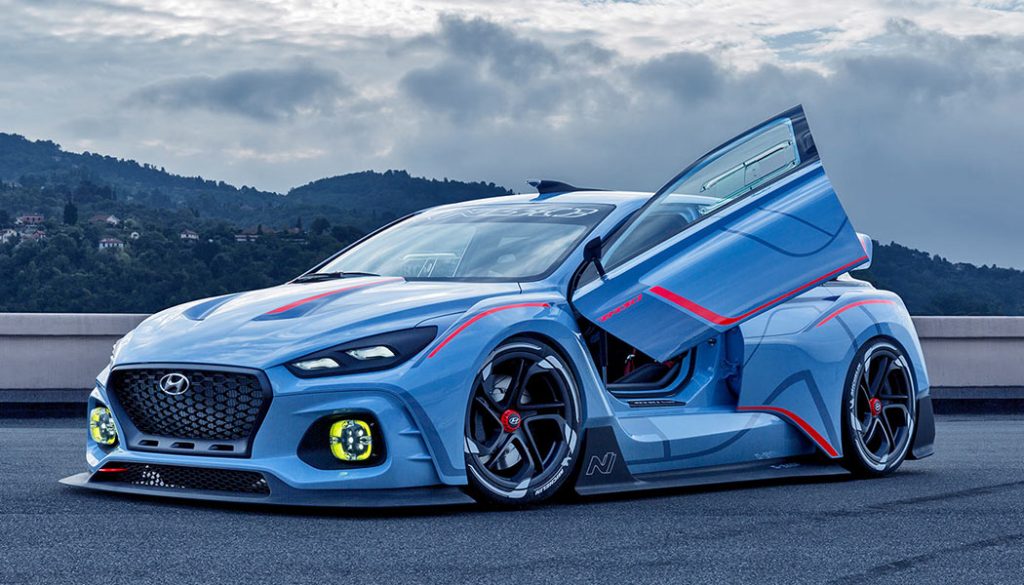 A Hyundai RN30 is an all-out sport racing car.