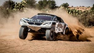 The new Peugeot 3008 DKR slings some sand.