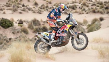 Racer Sam Sunderland wins the Dakar Rally Bikes division