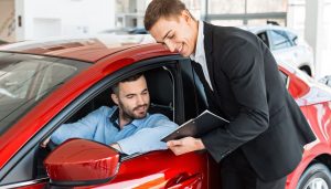 A customer buys his first new car