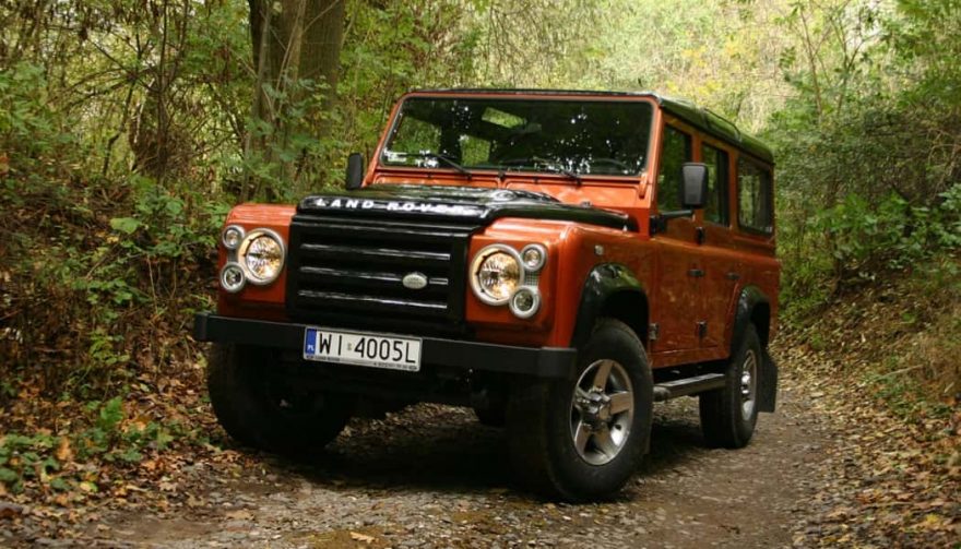 The Land Rover Defender on the trail