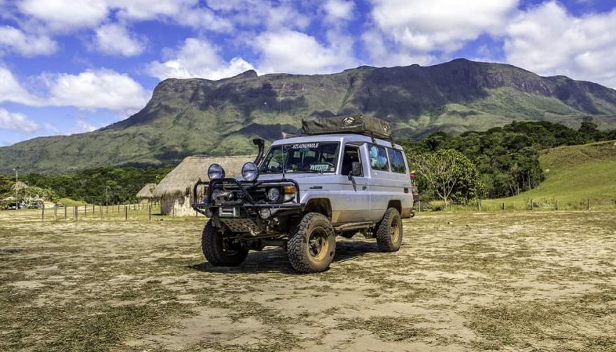 A rugged Toyota Land Cruiser J70.