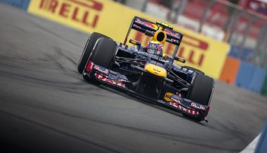 A Formula One car during an F1 street race