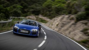 The Audi R8 is available through Audi's car rental services