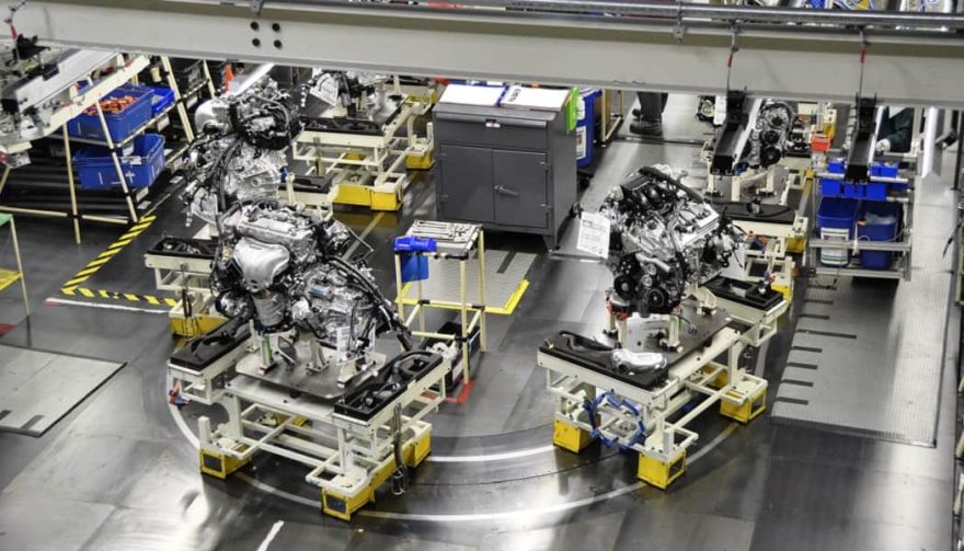 An engine sub-assembly at Toyota Motor Manufacturing Kentucky