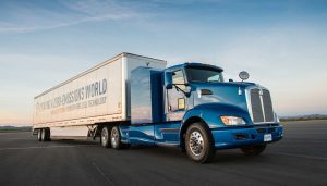 A heavy-duty truck fitted with the Toyota Project Portal system