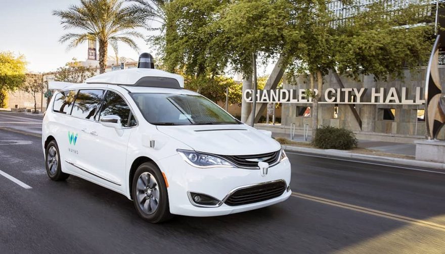 A minivan using Waymo self-driving technology