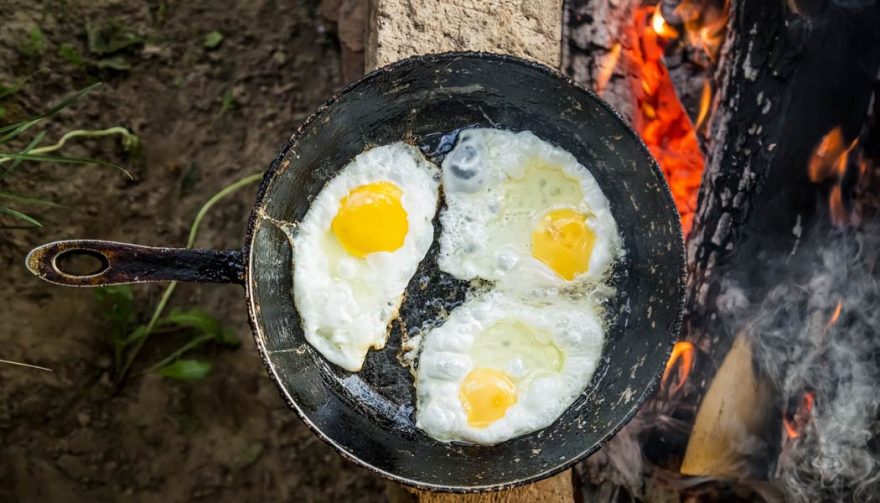 Cast iron is a great accessory when you're SUV camping