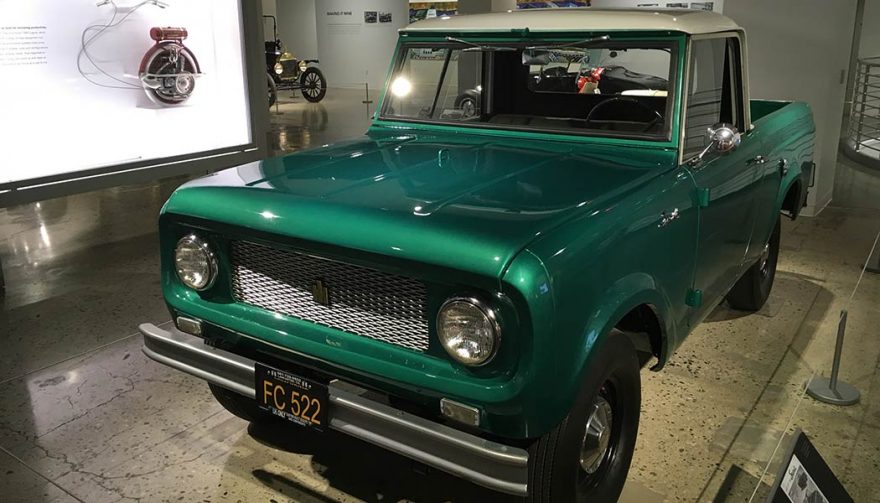 The 1961 International Harvester Scout 80 is one display at the Petersen Automotive Museum