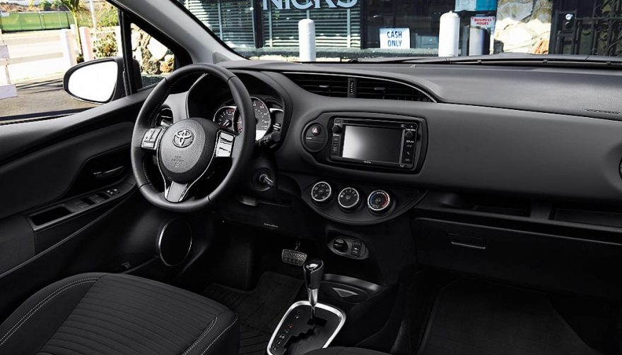 The inside of a 2017 Toyota Yaris