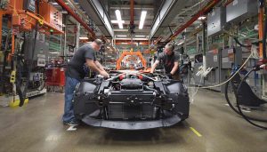 Workers at the Viper factory put a car together