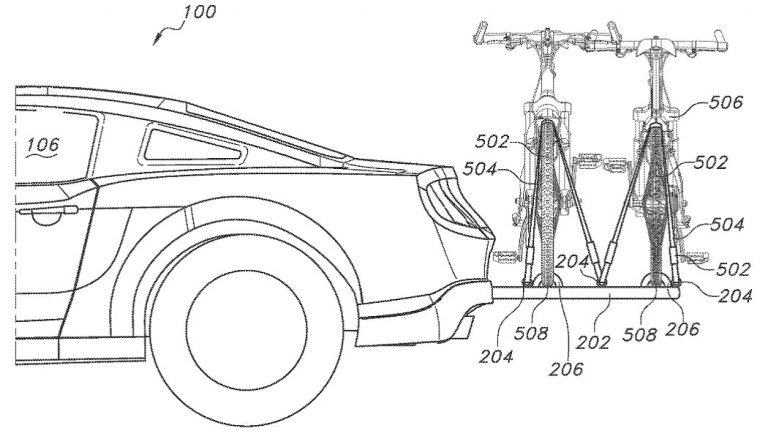 An integrated bike rack appears in a Ford patent application