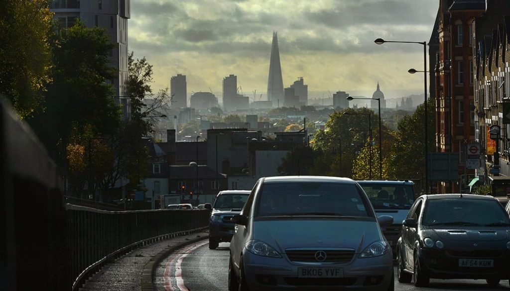 A crowded roadway in the United Kingdom