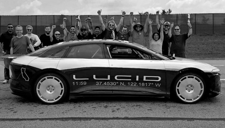 The Lucid Air prototype on the test track