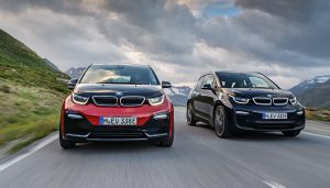 The BMW i3s and the BMW i3 on the road