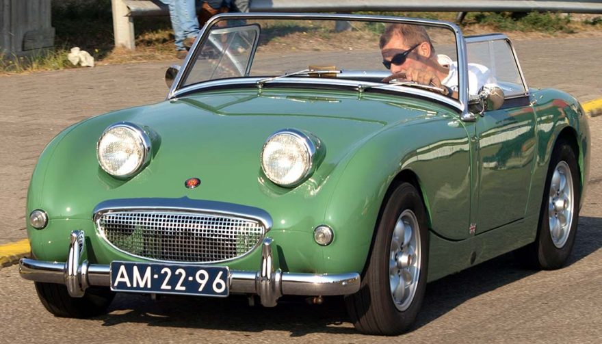 Weird cars include the Austin Healey "Bugeye" Sprite