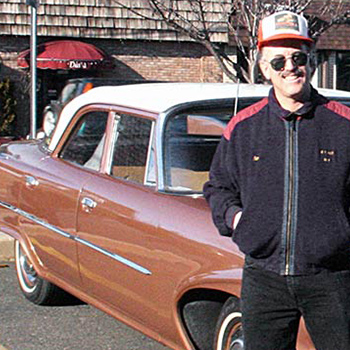 Ben Deutschman in front of Plymouth Savoy