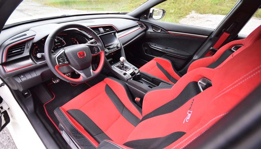 The interior of the 2017 Honda Civic Type R