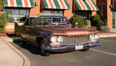 plymouth savoy parked at restaurant