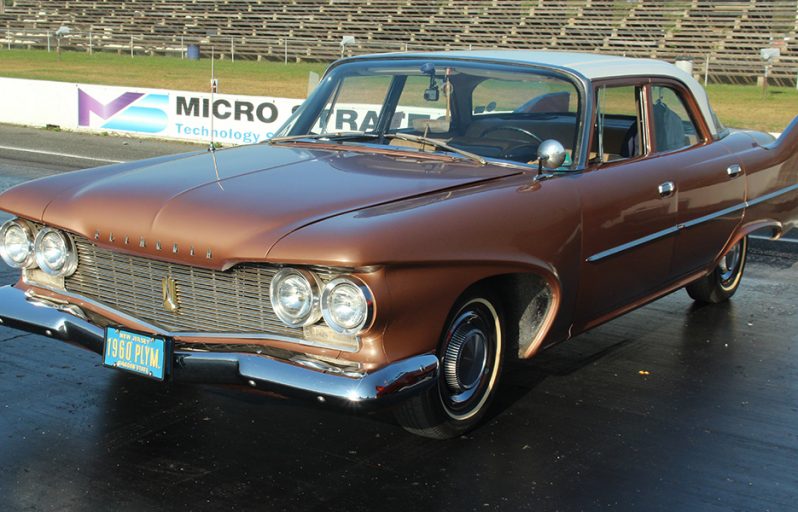 1960 plymouth savoy at race track