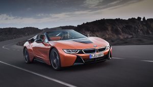 The 2019 BMW i8 Roadster is a convertible