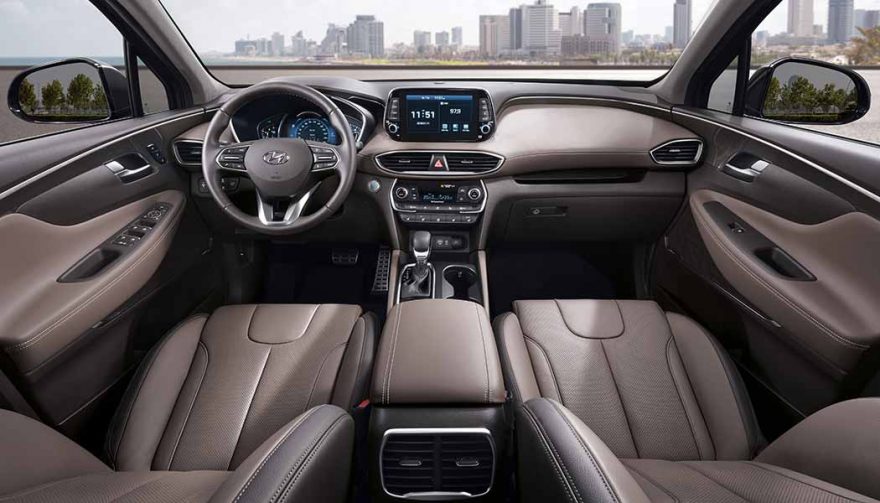 The interior of the Hyundai Santa Fe