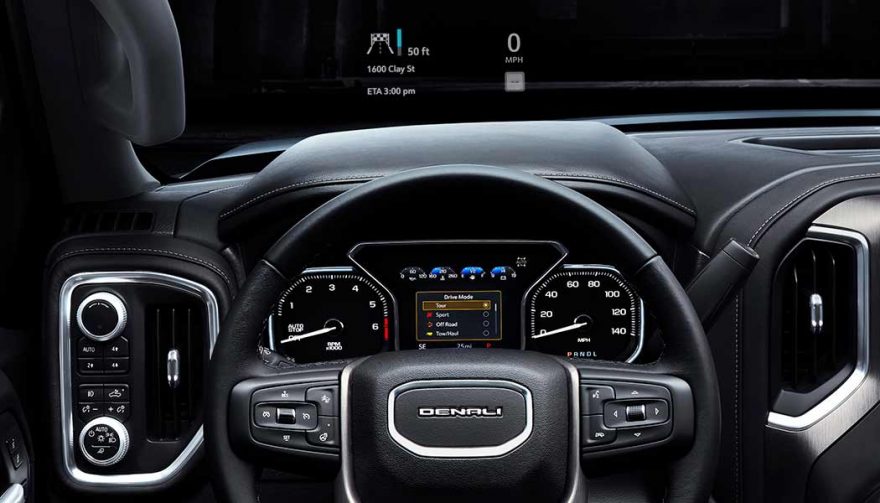 Head-up display on the 2019 GMC Sierra