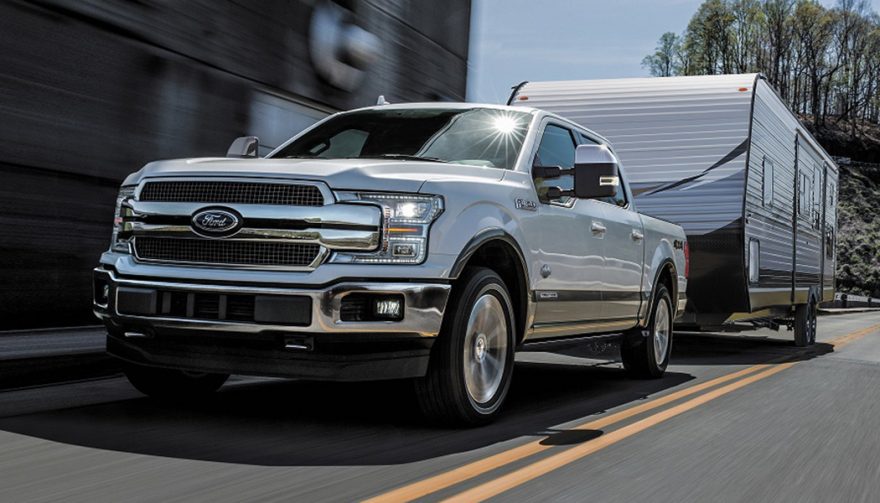 The new 2018 Ford F150 diesel pickup truck