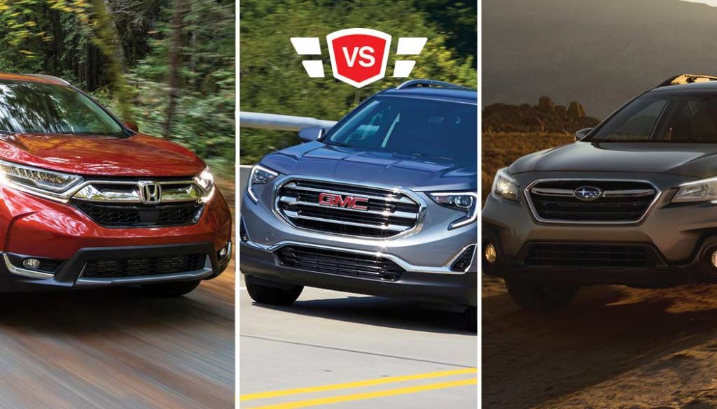 gmc terrain vs honda cr-v vs subaru outback