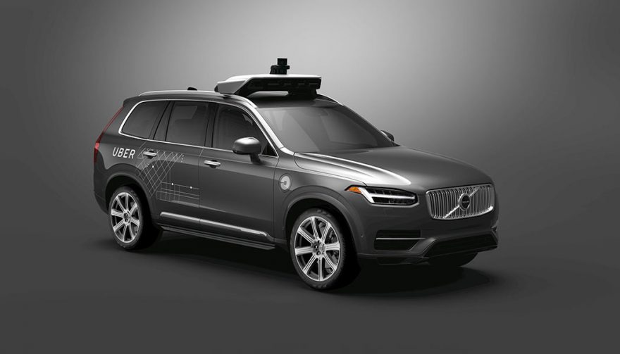 A Volvo XC90 Uber self-driving car